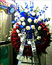 Memorial wreath for San Francisco Fire Department Lt. Vincent Perez, 48, and firefighter-paramedic Anthony Valerio, 53